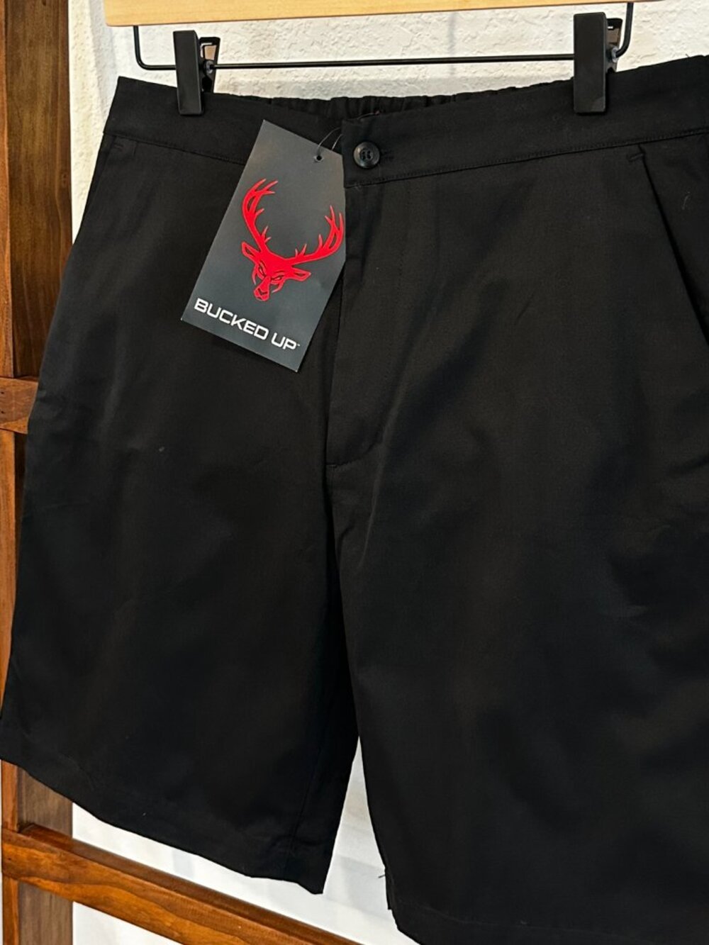 Bucked Up Men's Black Shorts NWT Logo Cotton - Picture 10 of 14